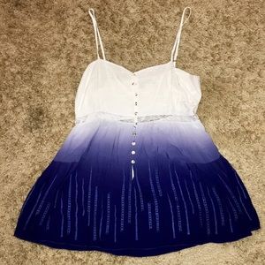 Love Stitch Blue & White Ombré Spaghetti Strap Top